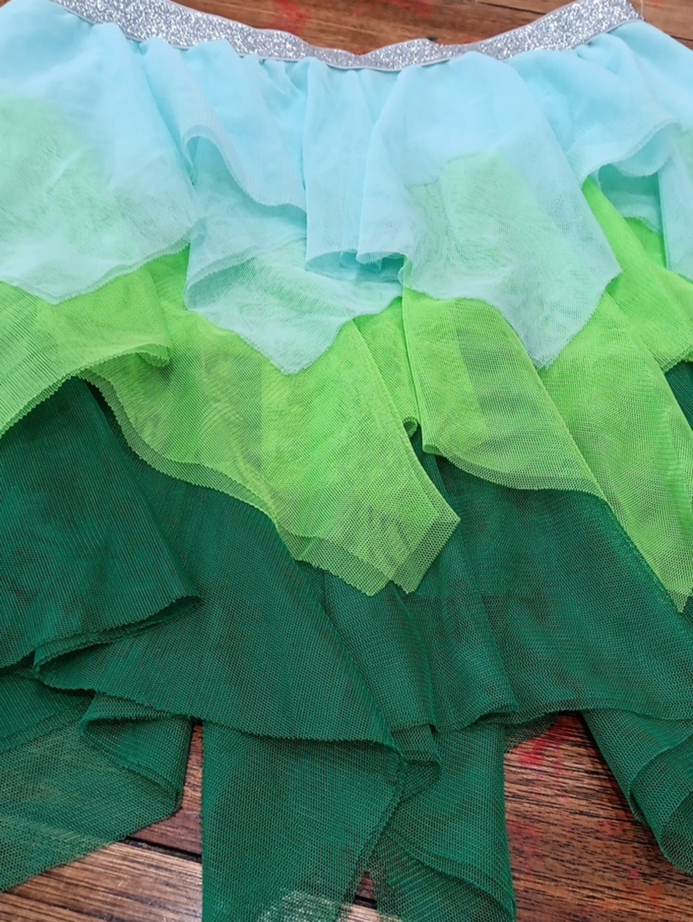 Way To Celebrate .Layered Green Ombre Tulle Skirt -